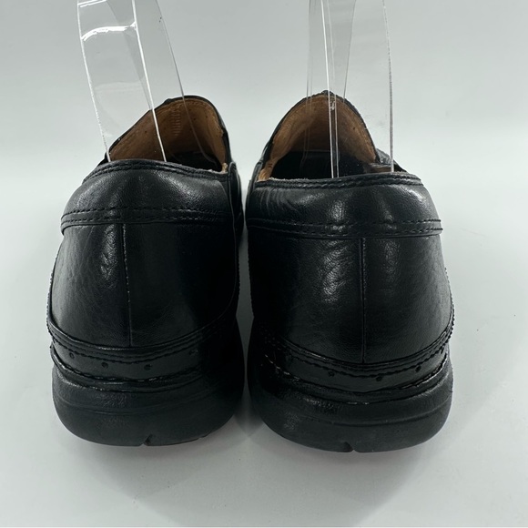 Clarks unstructured womens flats size 10 black leather comfort loafers - Picture 4 of 12
